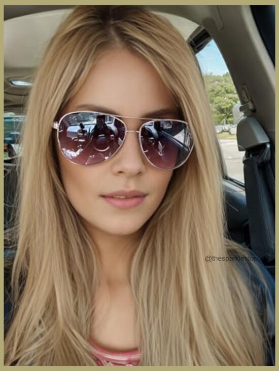 Metal Frame Aviator Sunglasses with UV400 Protection main image 4